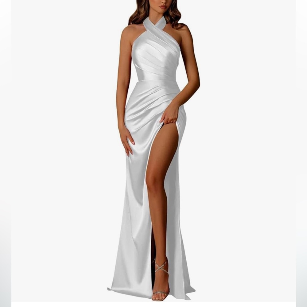 White maxi formal dress